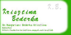 krisztina bederka business card